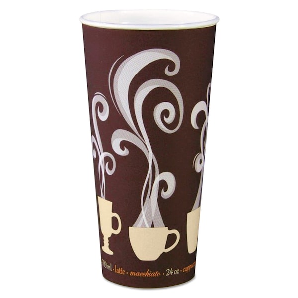 Solo Thermoguard Insulated Paper Hot Cups, 24 oz, Steam Print, 600PK DWTG24ST - main